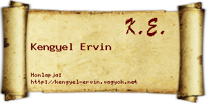 Kengyel Ervin névjegykártya