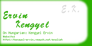 ervin kengyel business card